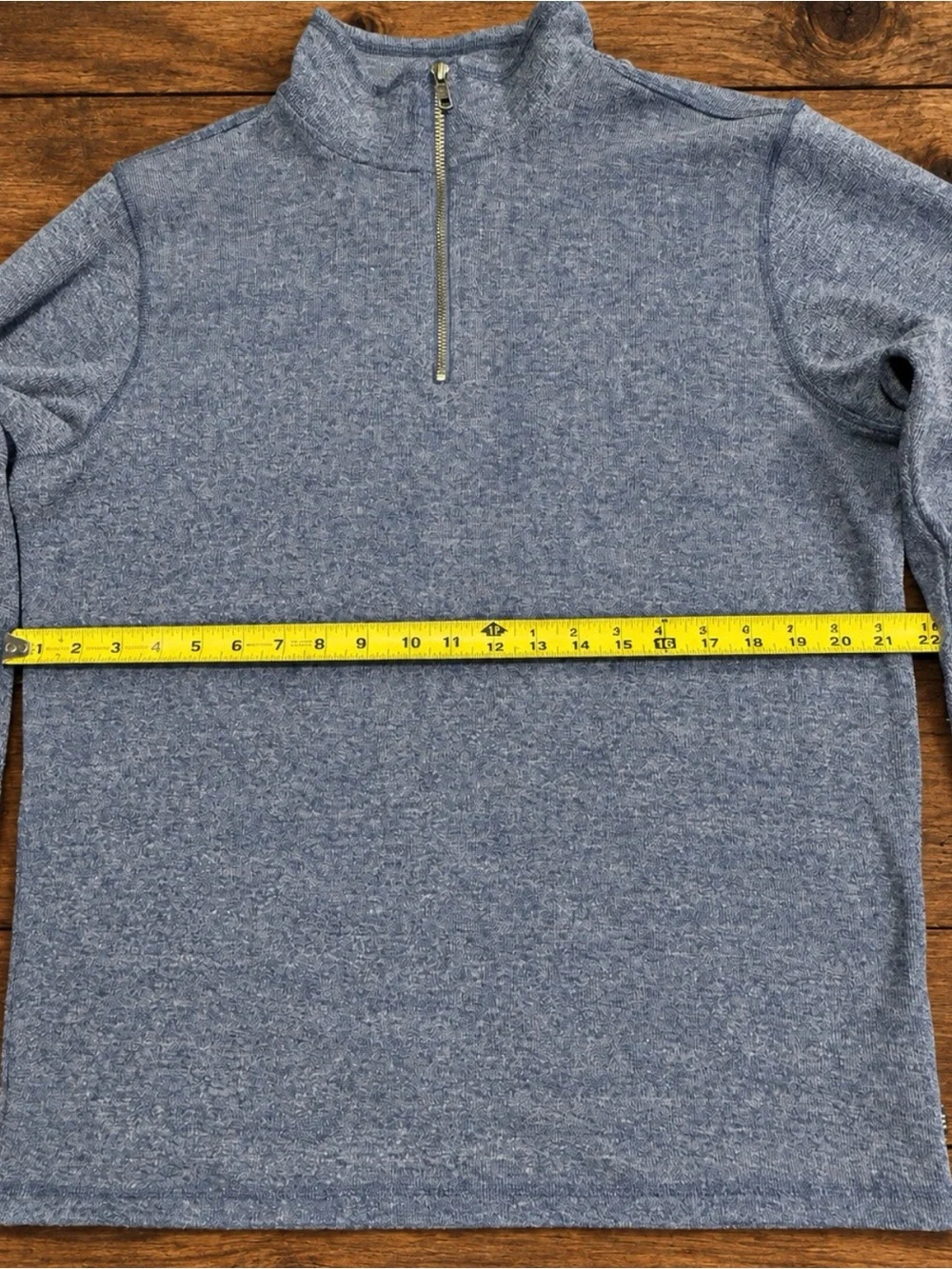 GAP Men’s Large Heather Blue-Gray Quarter Zip Pullover Sweater